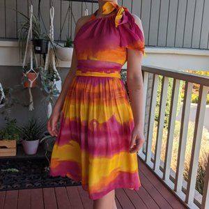 Express Chiffon Tie-Dye Pink / Yellow Dress, Sz. 0